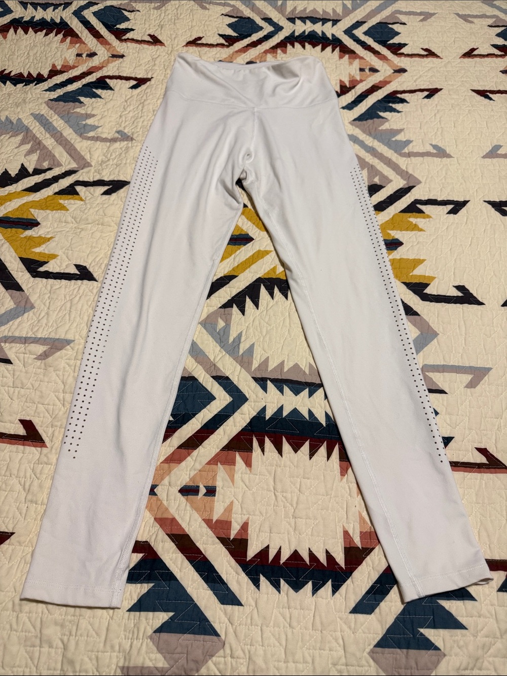 PINK Victoria's Secret White Leggings with Side Perforation